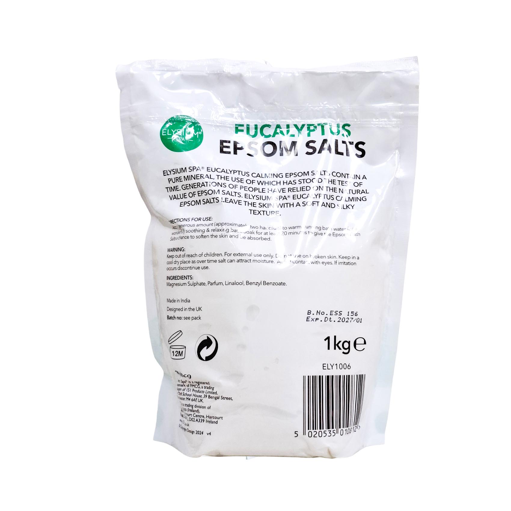 Set Regalo Spa 151 Elysium - Candela Profumata, Sali Di Epsom E Bomba Da Bagno, Rosso, Per Relax E Coccole Natalizie