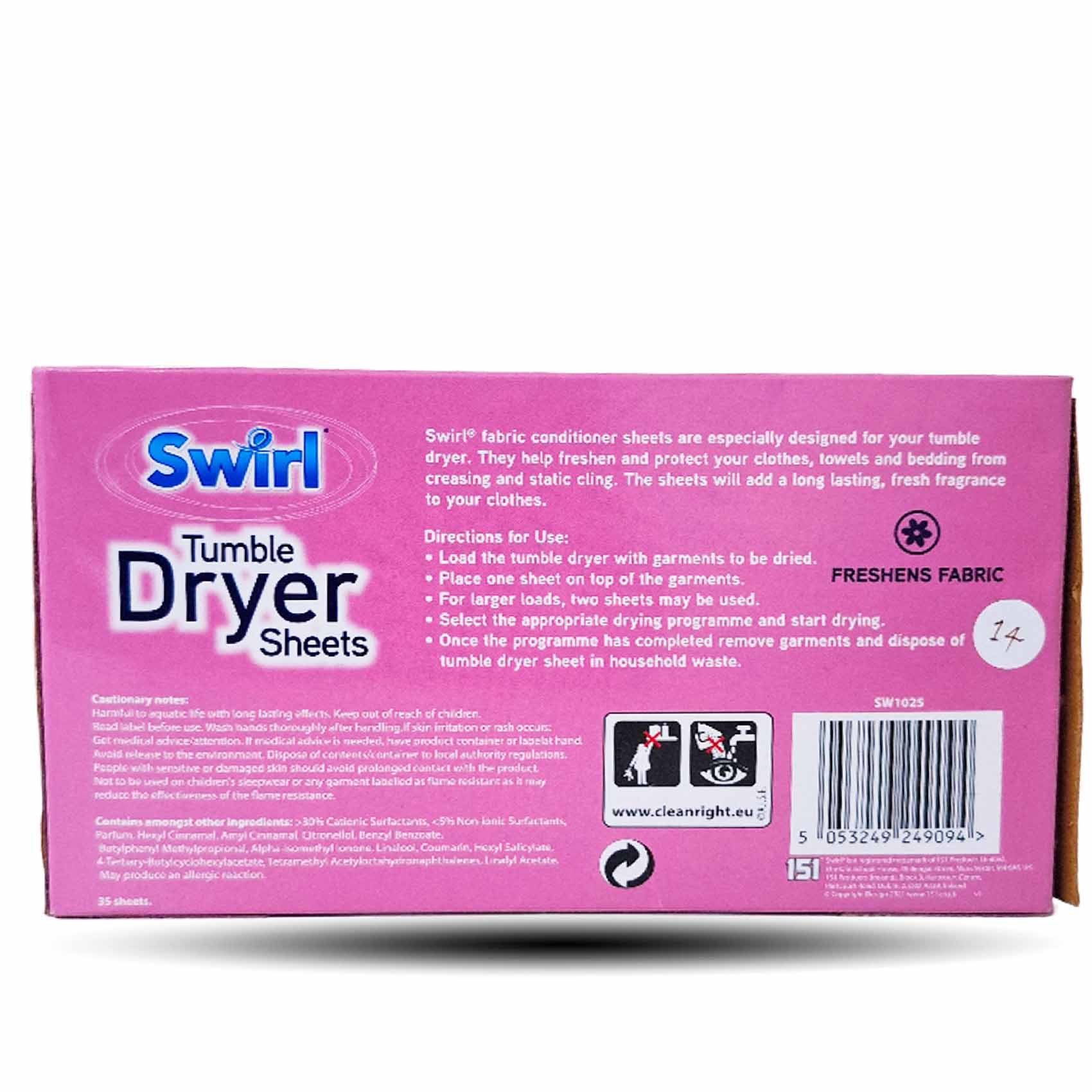 Swirl Tumble Dryer Spring Fresh Sheets 35 Sheets - Image 3