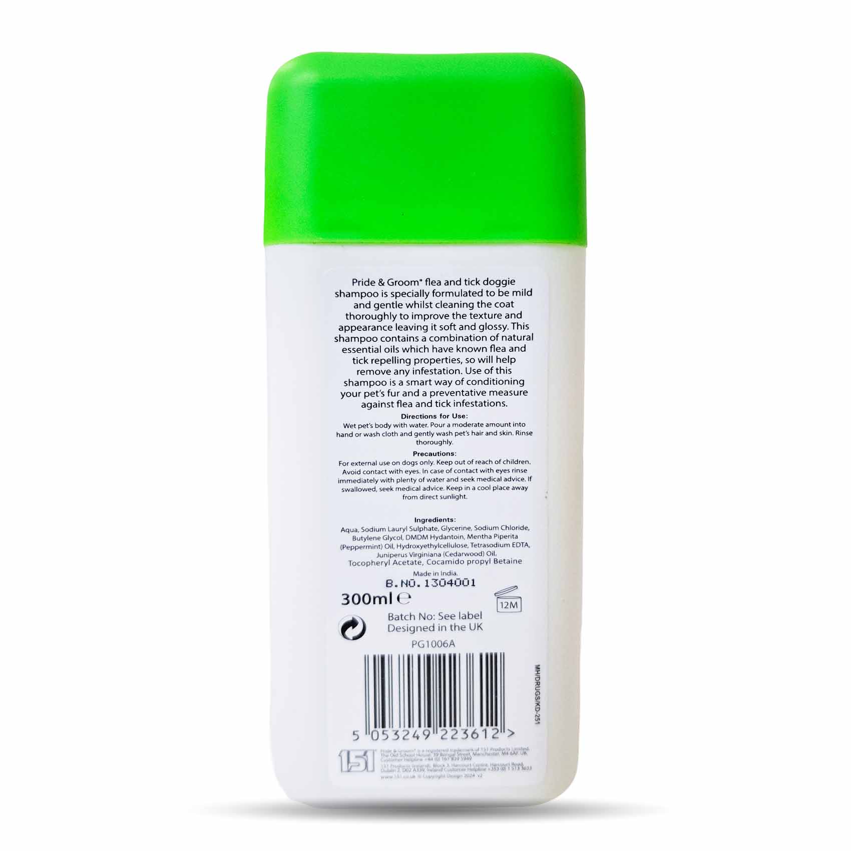 Pride & Groom Flea & Tick Doggie Shampoo 300ML - Image 2