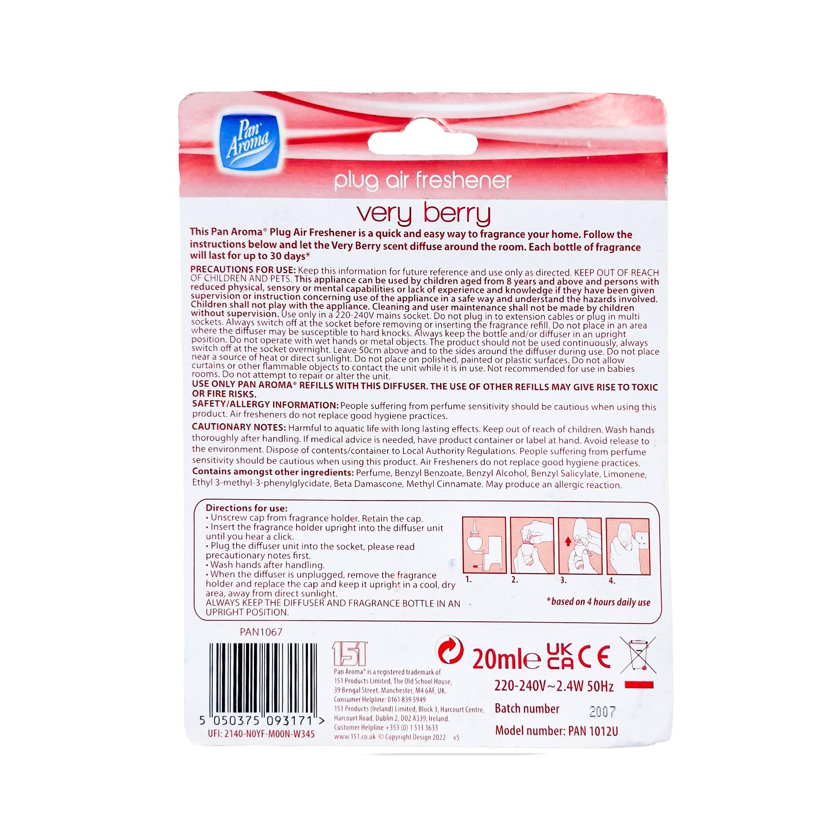 Pan Aroma Plug In Air Freshener Very Berry - Image 2