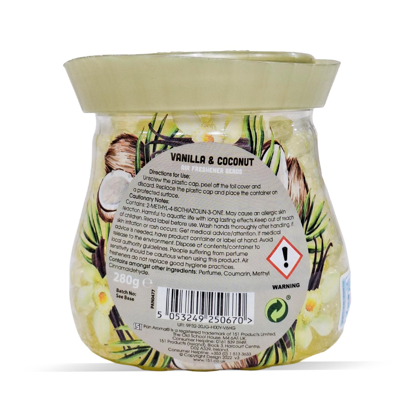 Pan Aroma Air Freshener Beads Van Coconut 280g - Image 2