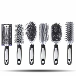 Pms Hair Brush Silver & Black 6asst (1 Piece)